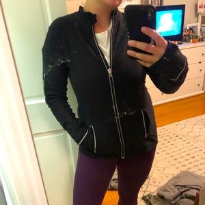 Black zip up workout jacket